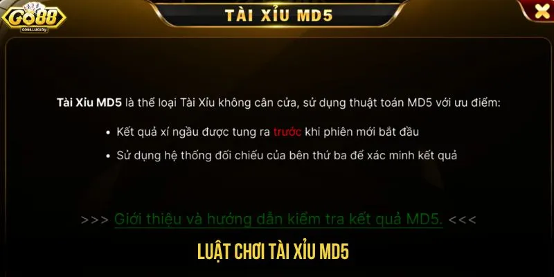 Luật chơi tài xỉu MD5